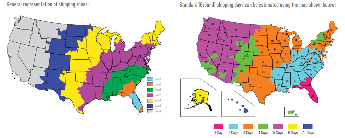 Shipping Zones Maps